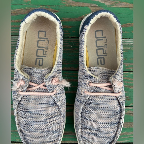 Hey Dude Wendy Sox Womens Sz 7 Light Pink Slip On Comfort Casual Flat Shoes - Picture 8 of 11